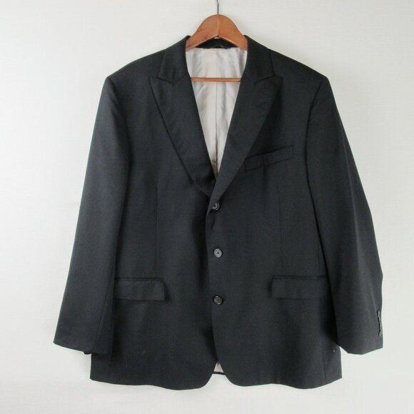 Brooks Brothers Wool Sport Coat Size 46R Vitale 1818 Regent Fit Black Peak